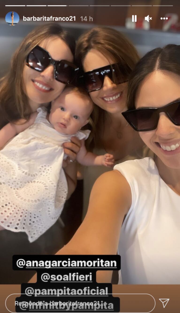 La beba de Pampita es la debilidad de Barby Franco, que sueña con ser madre