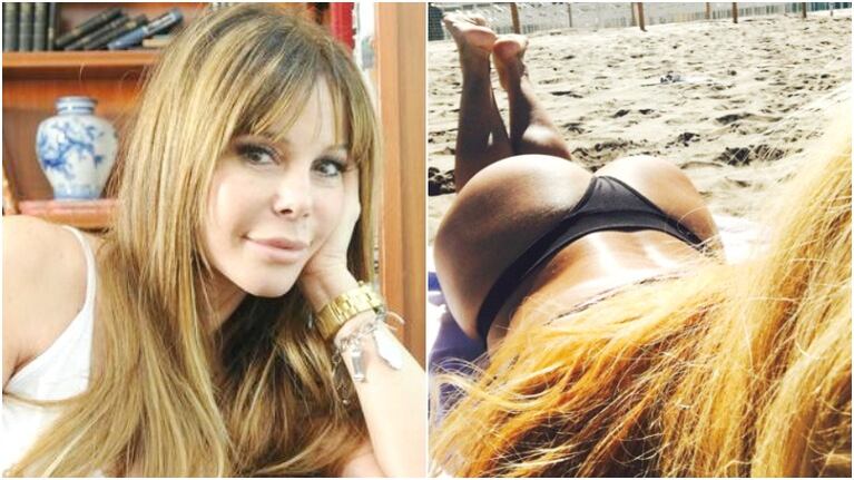 La belfie de Graciela Alfano que sigue de vacaciones en Mar del Plata (Fotos: Web y Twitter)