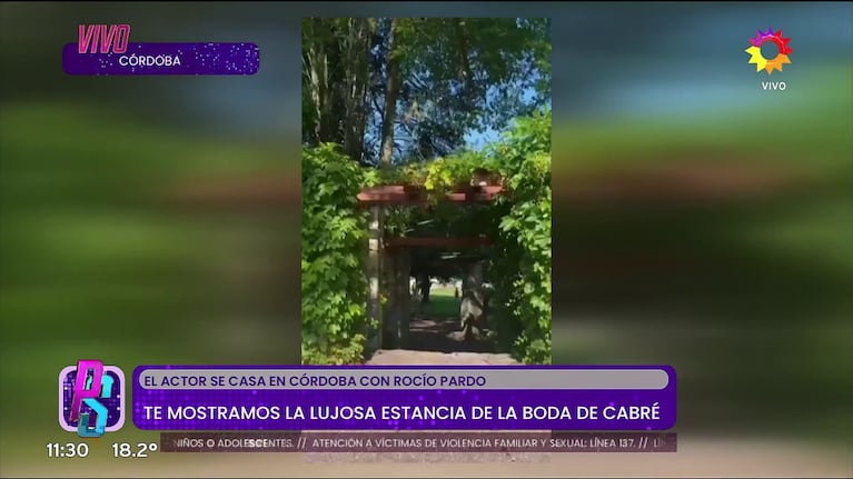 La boda de Rocío Pardo y Nicolás Cabré (Foto: captura de eltrece).