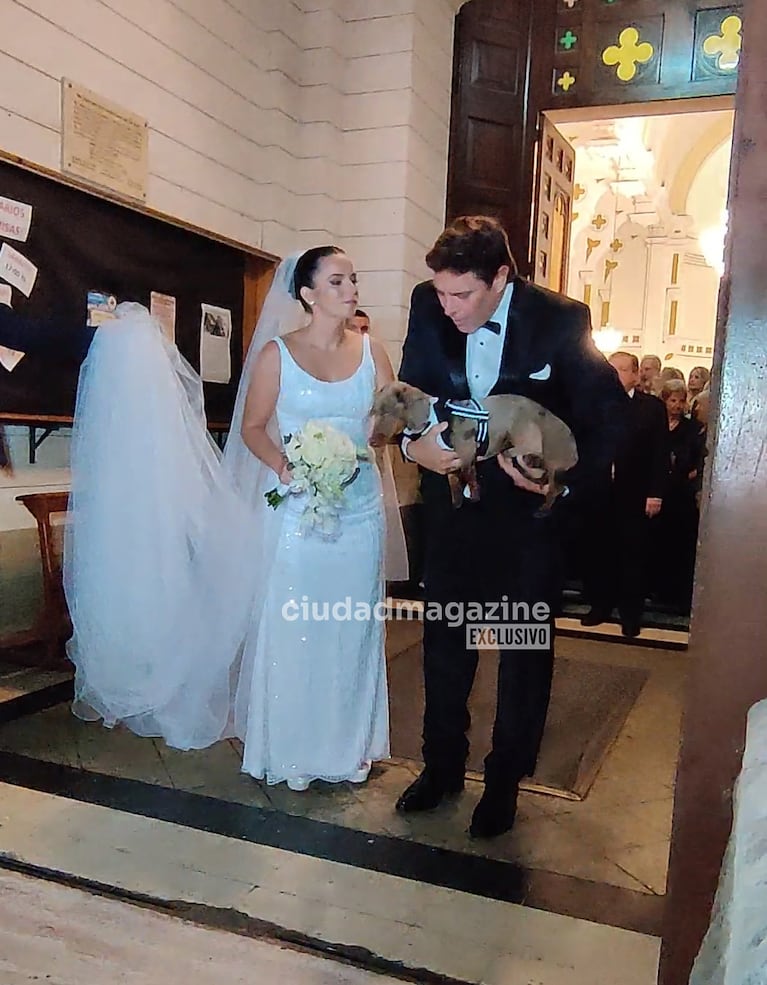 La boda por iglesia de Matías Alé y Martina Vignolo. Foto: Movilpress