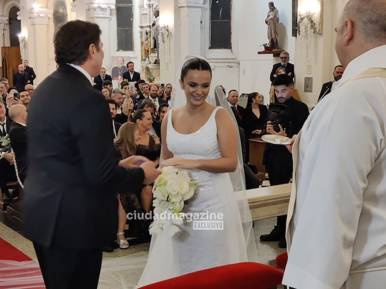 La boda por iglesia de Matías Alé y Martina Vignolo. Foto: Movilpress