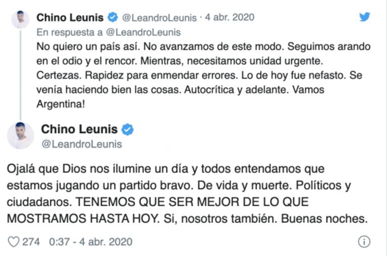 La bronca de Chino Leunis contra los "trolls" que atacan en Twitter: "Quien alimente y coordine eso va a arder en su miseria"