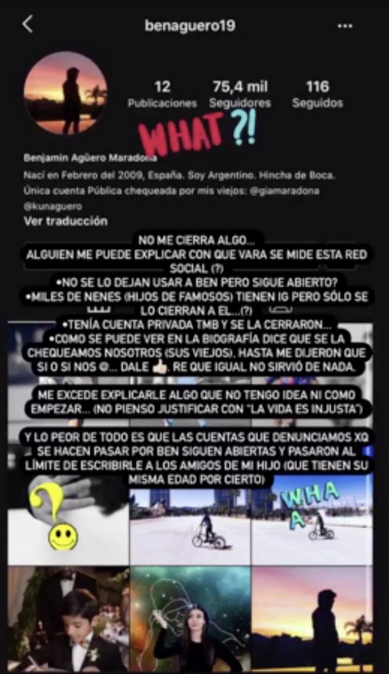 La bronca de Gianinna Maradona con Instagram luego de que le impidan a su hijo subir contenido: "¿Con qué vara se mide esta red social?"