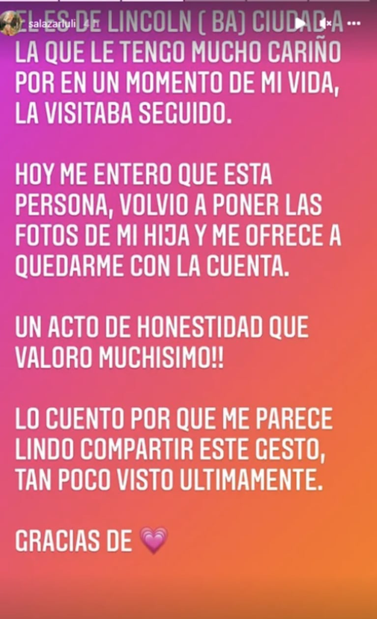 La bronca de Luciana Salazar por una estafa en las redes "Usan a mi hija para ganar seguidores"