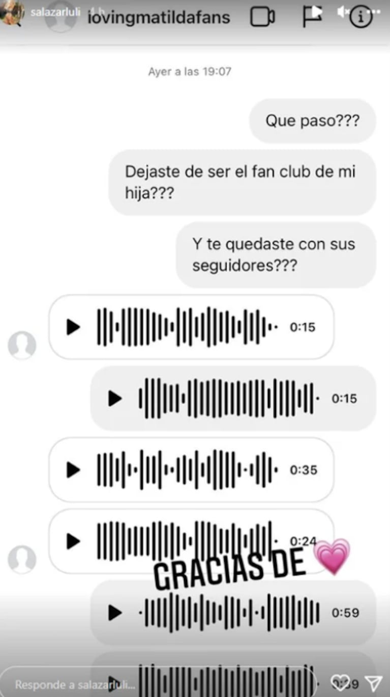 La bronca de Luciana Salazar por una estafa en las redes "Usan a mi hija para ganar seguidores"