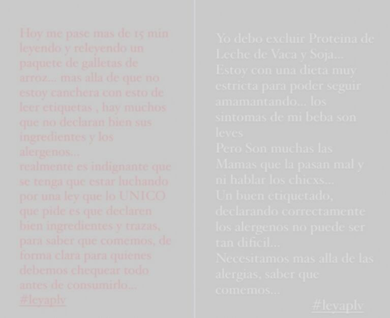 La bronca de Paula Chaves por la falta de etiquetado en los productos, un punto clave para cuidar a su beba: "Indignante"