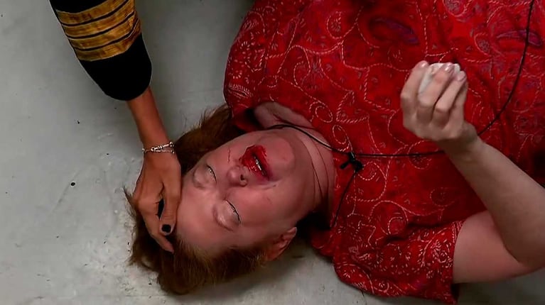 La caída de Andrea del Boca en Gran Hermano (Foto: captura Telefe)