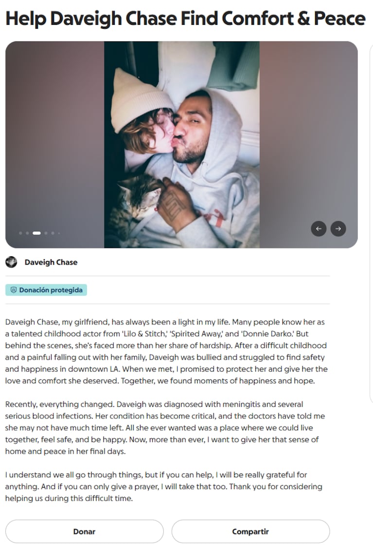 La campaña del novio de Daveigh Chase.