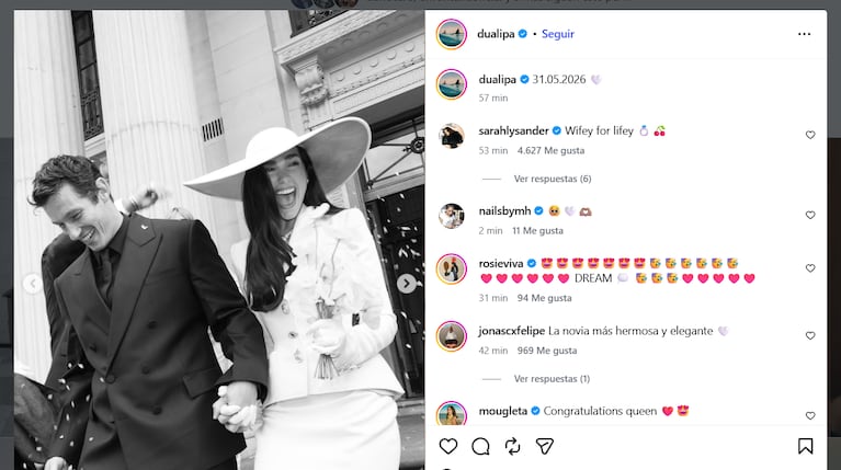 "La cantante confirmó la fecha con una sola línea en Instagram: “31.05.2026 🤍” Crédito: Instagram