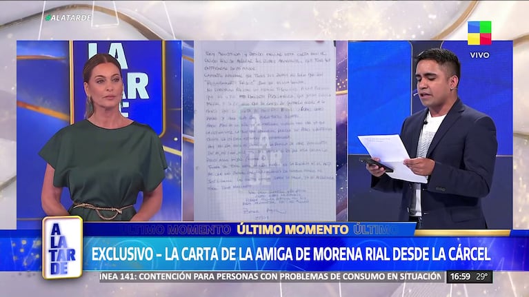 La carta de Agustina Soplan, la mejor amiga de Morena Rial.