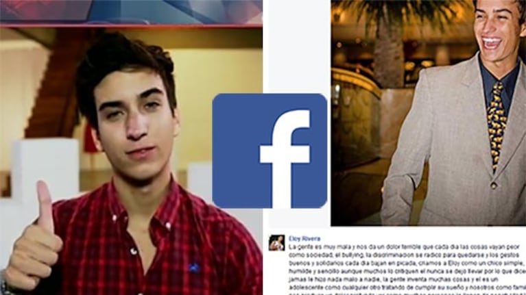 La carta de la madre de Eloy Rivera en Facebook. (Fotos: Captura TV y Facebook)