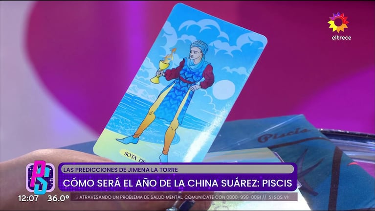 La carta para el 2026 de la China Suárez según la tarotista Jimena La Torre (Foto: captura de eltrece).