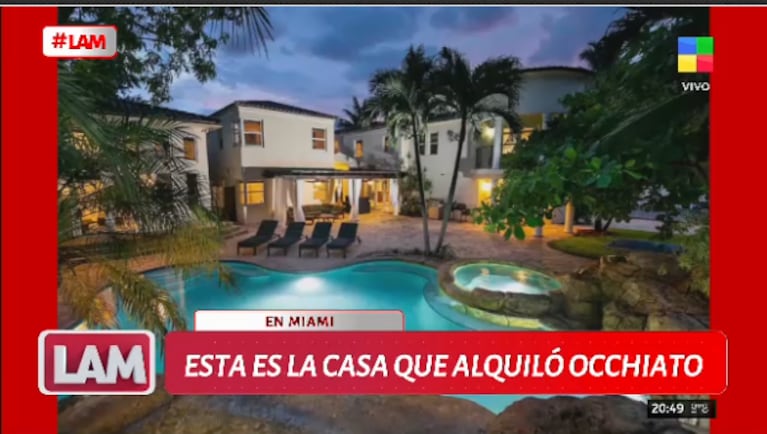 La casa de Nico Occhiato en Miami. Captura: LAM / América TV
