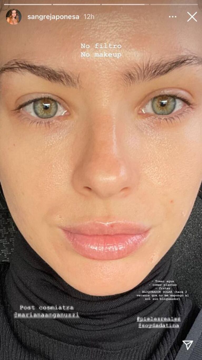 La China Suárez compartió fotos 100% al natural: "No filtro, no make up"