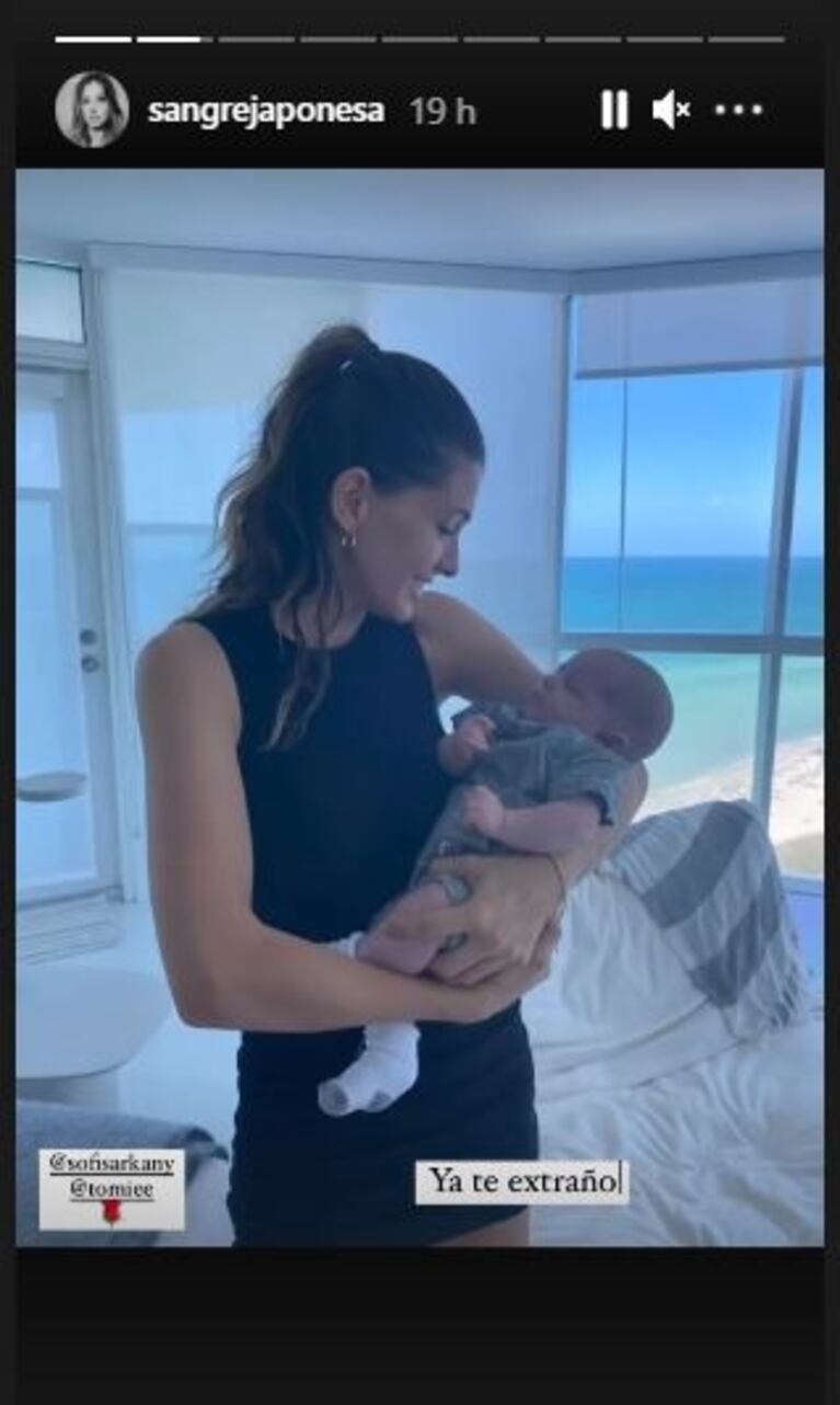 La China Suárez compartió su primera foto junto a Félix, el hijo de Sofía Sarkany: "Ya te extraño"