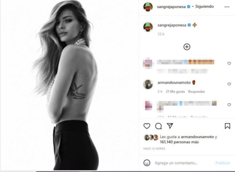 La China Suárez compartió una foto a pura sensualidad y su novio Armando Mena Navareño le expresó su amor