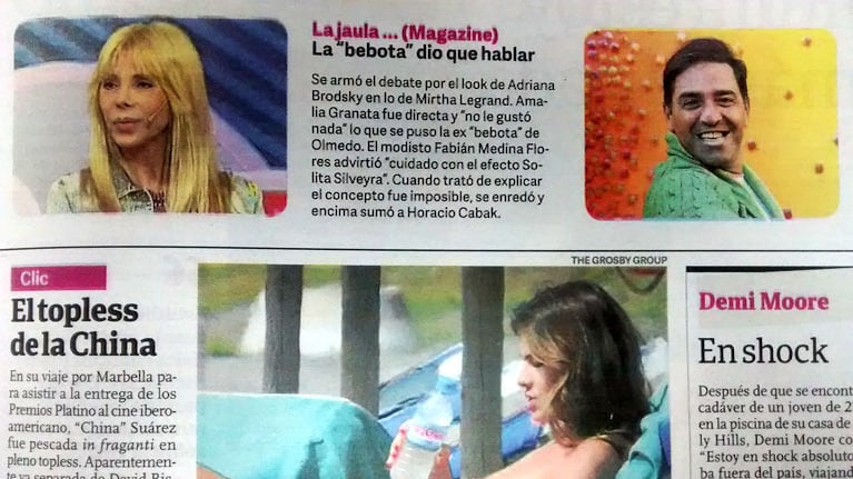 La China Suárez, diosa total en Marbella (Foto: Diario Clarín).