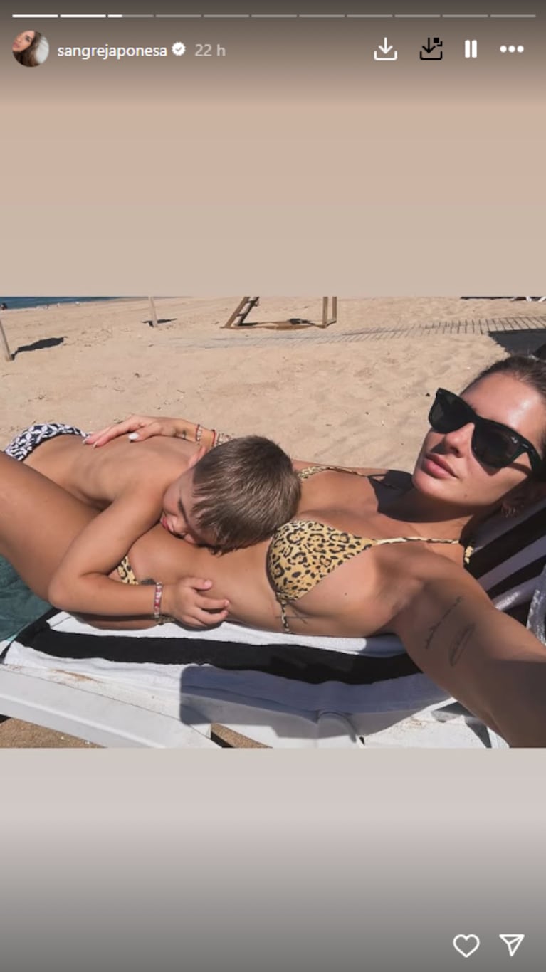 La China Suárez disfrutó de las playas turcas con sus hijos: las fotos | Créditos: Instagram @sangrejaponesa