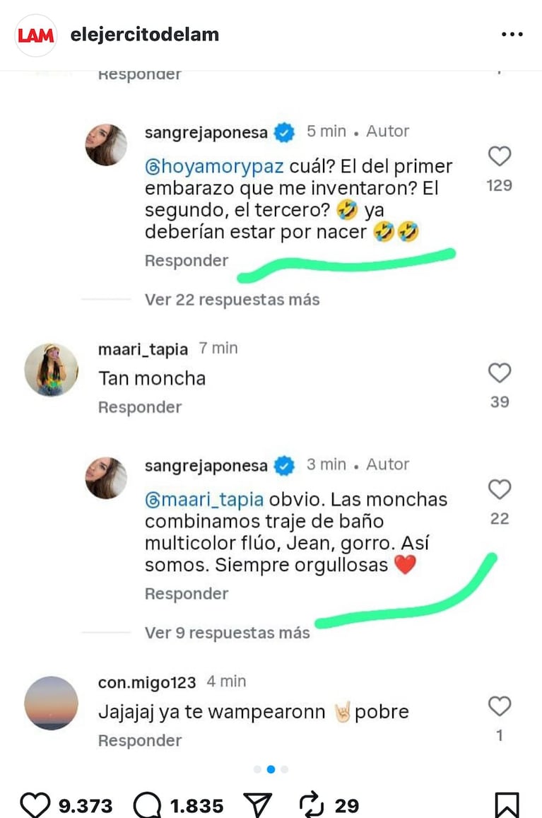 La China Suárez en Instagram (Foto: captura de Instagram).