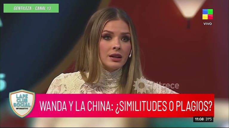 La China Suárez en Otro Día Perdido (Foto: captura de América).