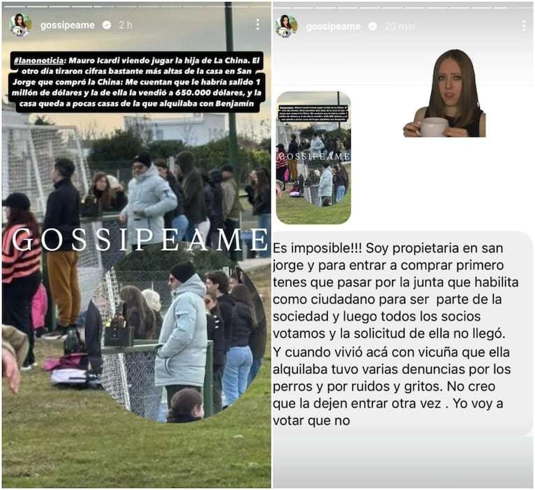 ¿La China Suárez, excluida? Los vecinos de un exclusivo country se oponen a su mudanza. Crédito: Instagram/@gossipeame