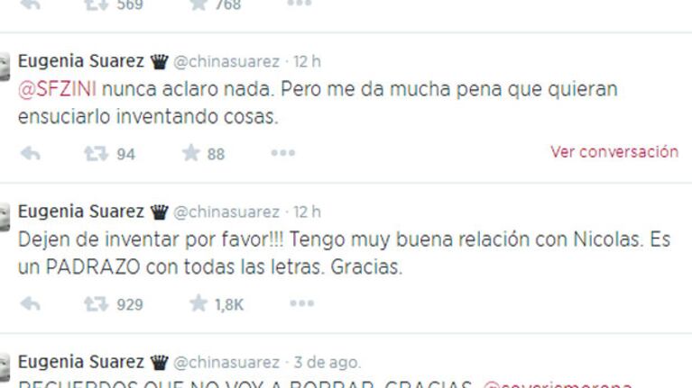 La "China" Suárez fue contundente y defendió a Cabré (Foto: Captura).