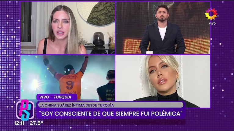 La China Suárez habló en vivo en Puro Show (Foto: captura de eltrece).