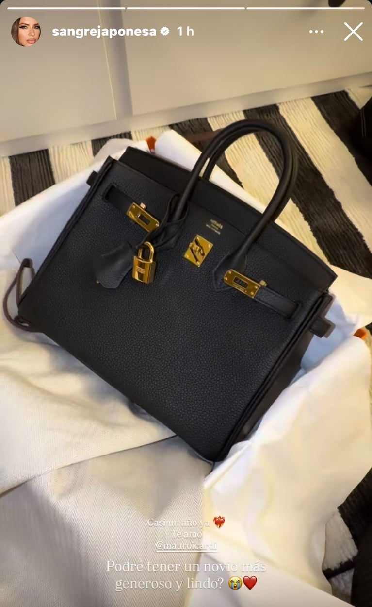 La China Suárez mostró la nueva cartera que le regaló Mauro Icardi (Foto: Instagram/@sangrejaponesa).