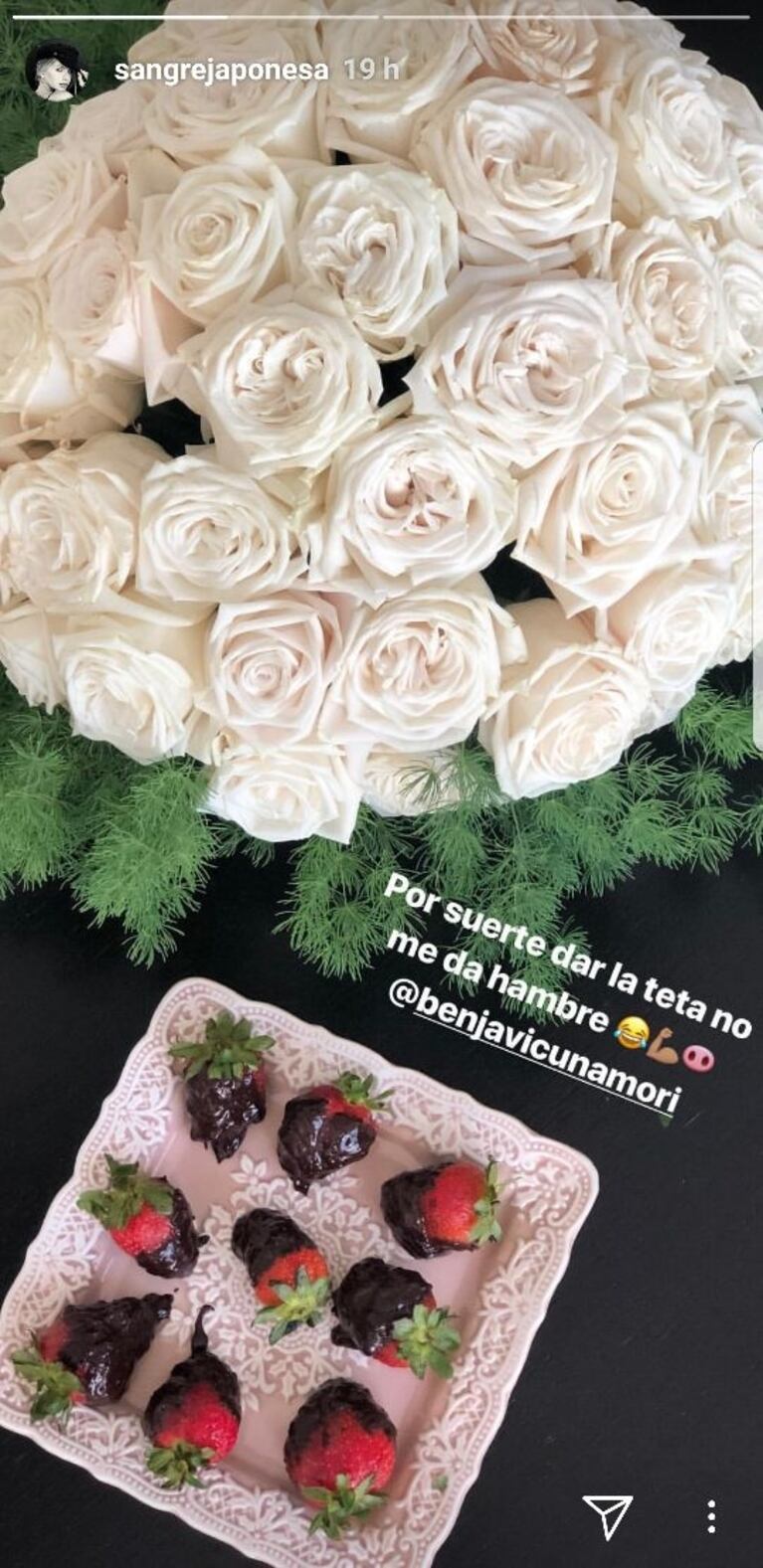 La China Suárez mostró los primeros regalitos que recibió tras el nacimiento de Magnolia