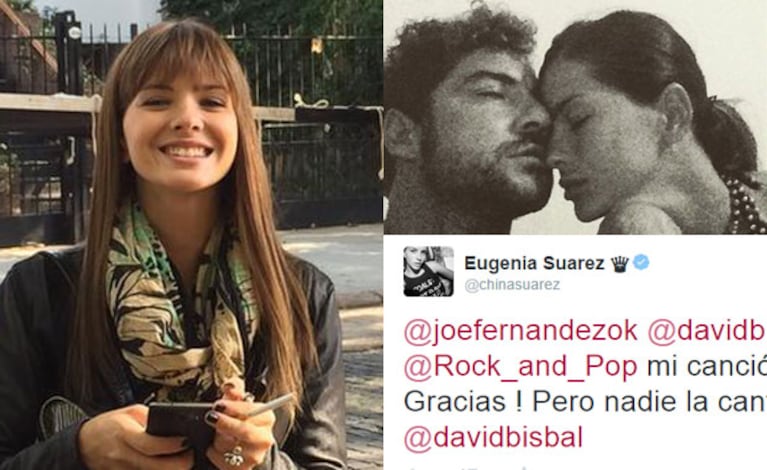 La China Suárez, "muerta" de amor por David Bisbal (Fotos: Twitter e Instagram). 