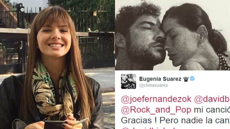 La China Suárez, "muerta" de amor por David Bisbal (Fotos: Twitter e Instagram).