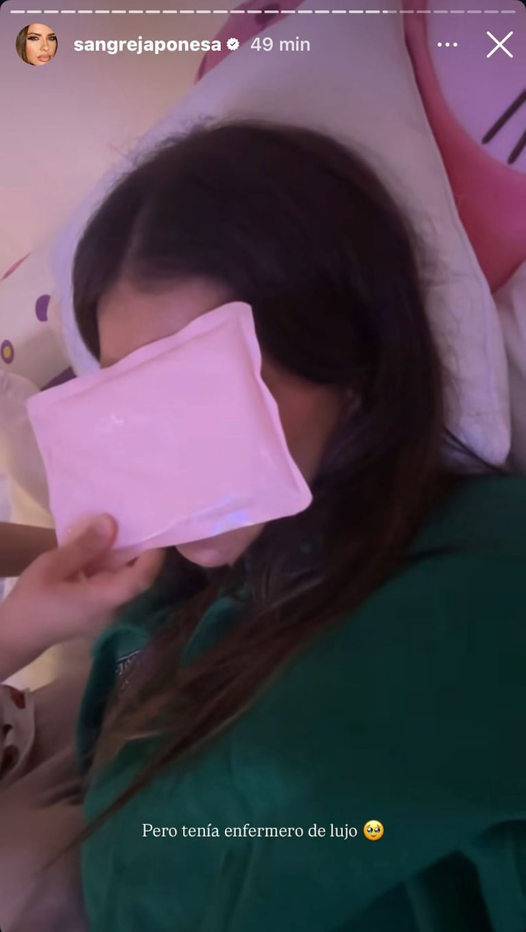 La China Suárez se rompió el tabique en pleno rodaje de La Hija del Fuego y su hijo Amancio la cuidaba (Foto: Instagram/@sangrejaponesa).