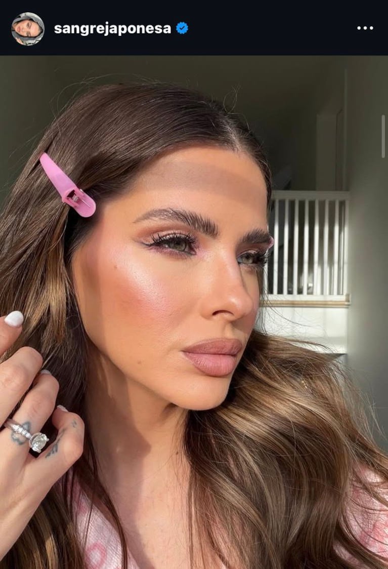 La China Suárez se sumó a la tendencia 2026 de las "uñas jabón" (Foto: Instagram/@sangrejaponesa).