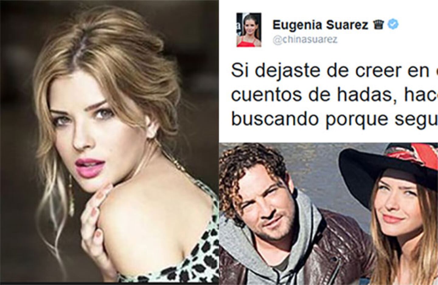 La China Suárez, súper enamorada de David Bisbal. (Fotos: Web y Twitter)