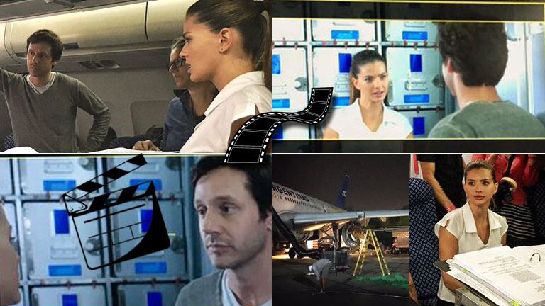 La China Suárez y Benjamín Vicuña, juntos en el set de El hilo rojo (Fotos: Twitter). 
