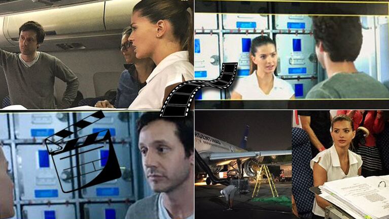 La China Suárez y Benjamín Vicuña, juntos en el set de El hilo rojo (Fotos: Twitter). 