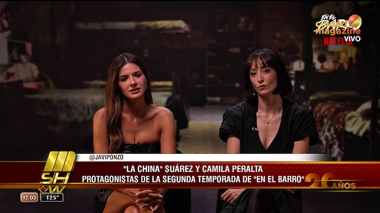 La China Suárez y Camila Peralta hablaron en Mshow (Foto: captura de Ciudad Magazine).