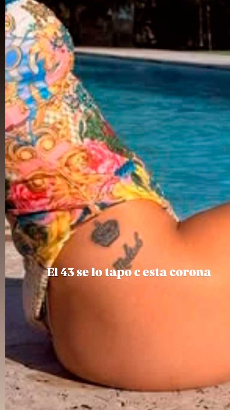 La China Suárez y el tatuaje con el que tapó el de Colapinto. Foto: Instagram