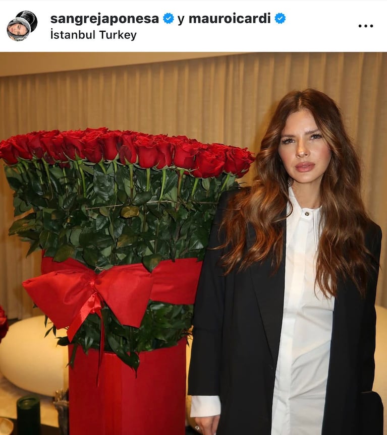 La China Suárez y Mauro Icardi celebraron San Valentín (Foto: Instagram/@sangrejaponesa).