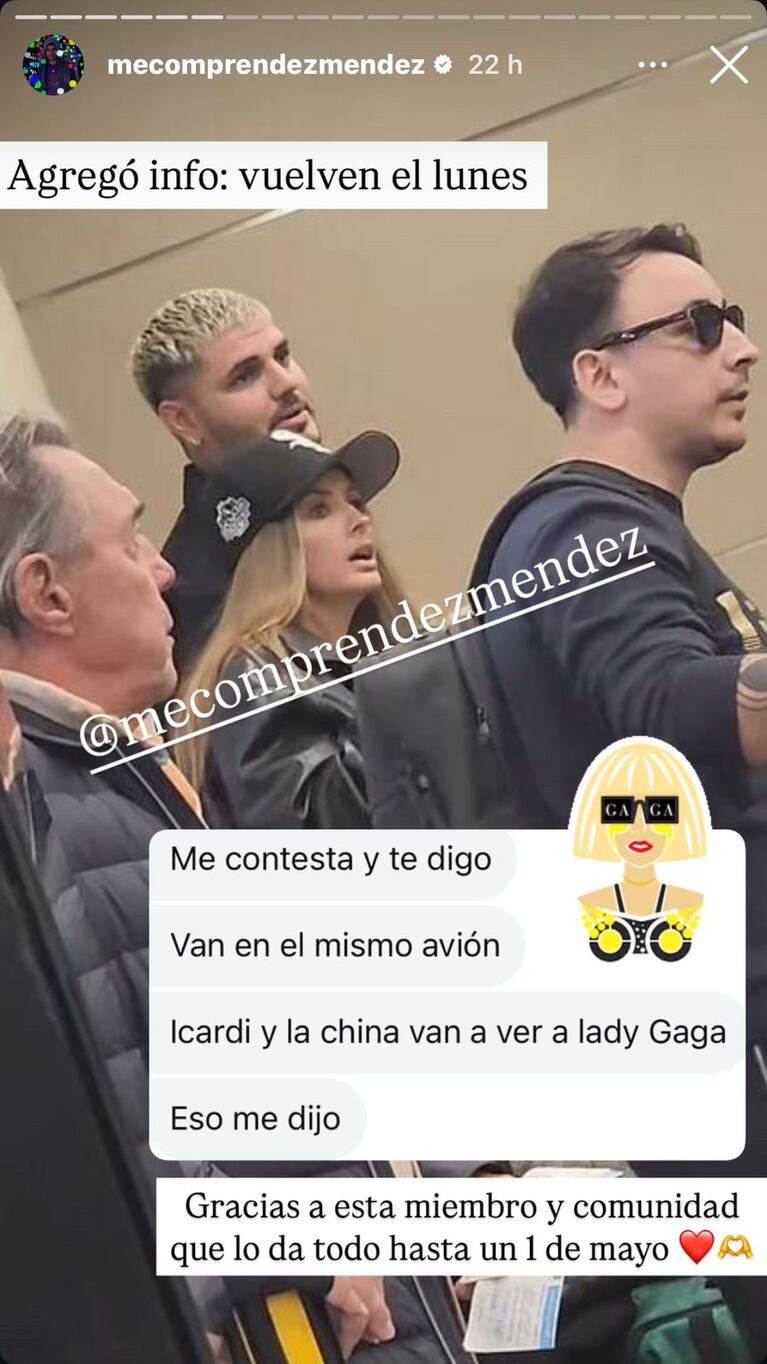 La China Suárez y Mauro Icardi en Brasil (Foto: captura de Instagram/@mecomprendezmendez).