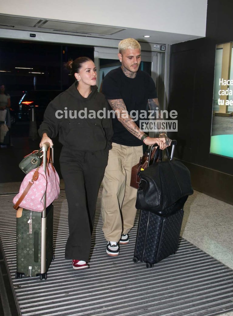 La China Suárez y Mauro Icardi en Ezeiza (Foto: Movilpress)
