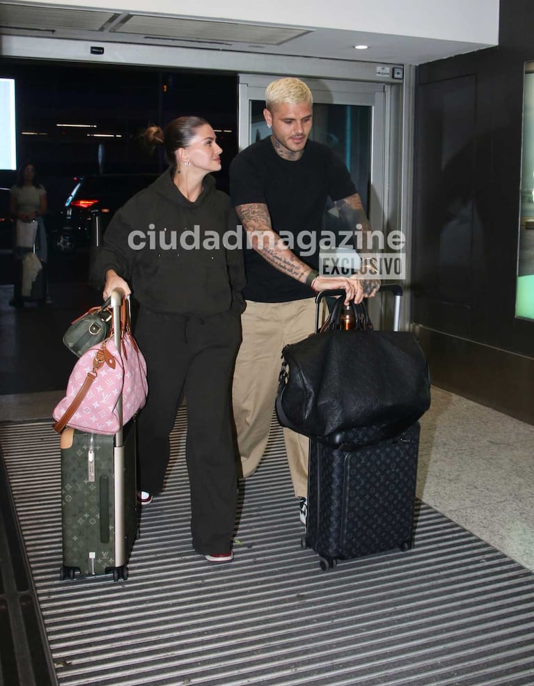 La China Suárez y Mauro Icardi en Ezeiza (Foto: Movilpress)