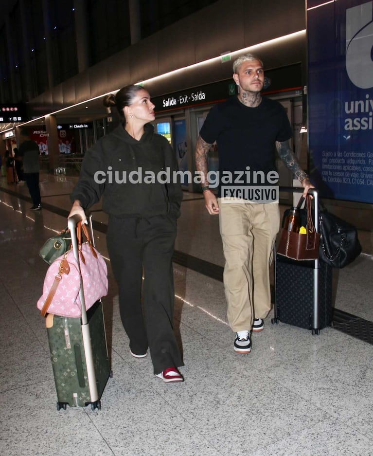La China Suárez y Mauro Icardi en Ezeiza (Foto: Movilpress)