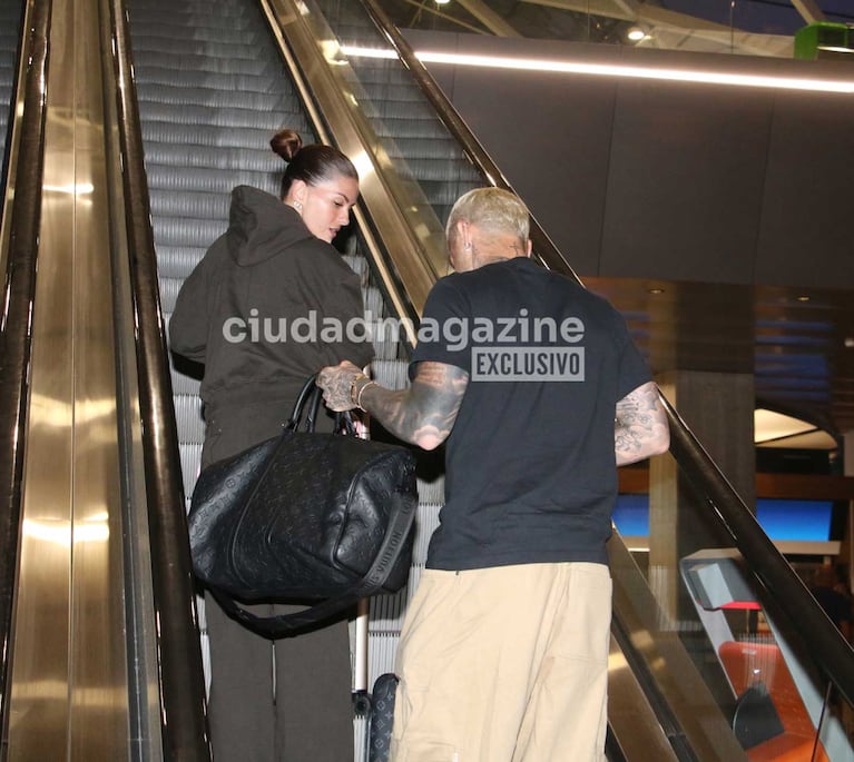 La China Suárez y Mauro Icardi en Ezeiza (Foto: Movilpress)