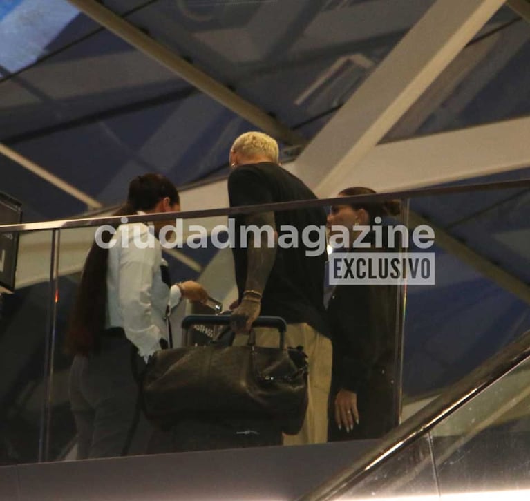 La China Suárez y Mauro Icardi en Ezeiza (Foto: Movilpress)