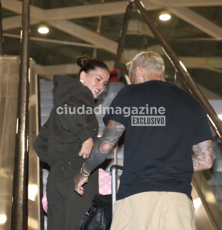 La China Suárez y Mauro Icardi en Ezeiza (Foto: Movilpress)