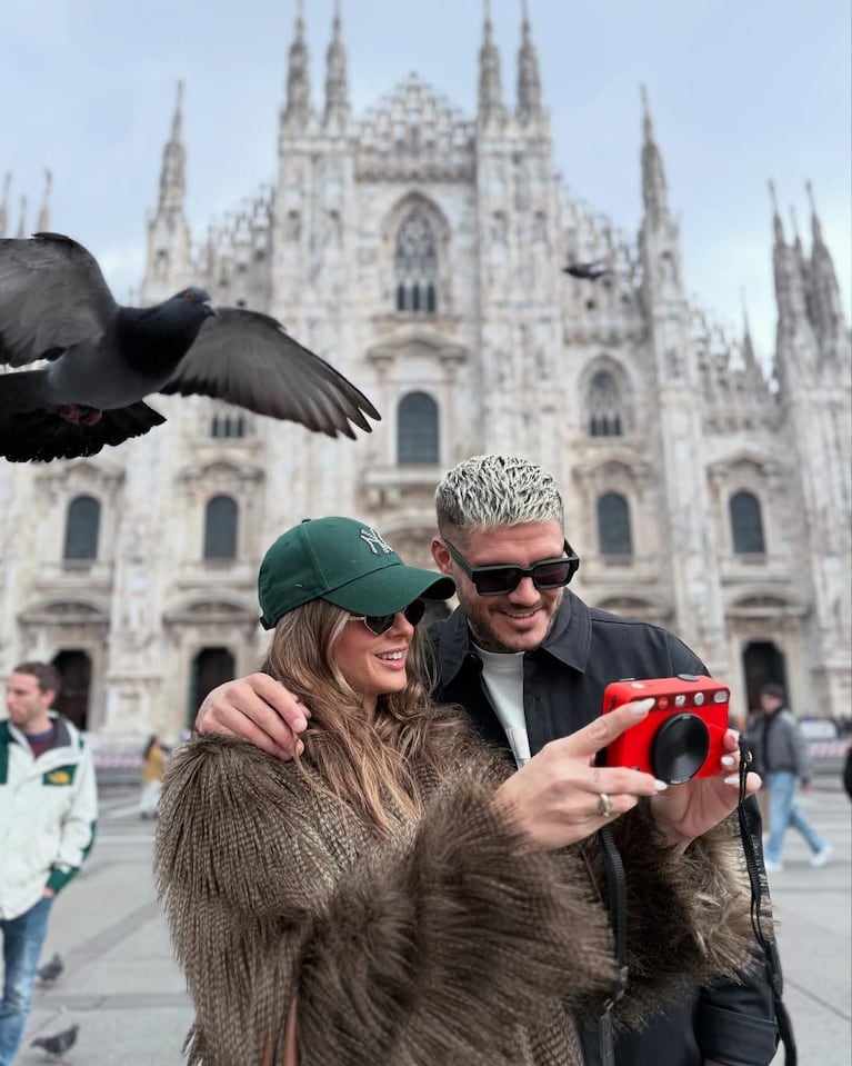 La China Suárez y Mauro Icardi en Milán. Foto: Instagram (@sangrejaponesa)