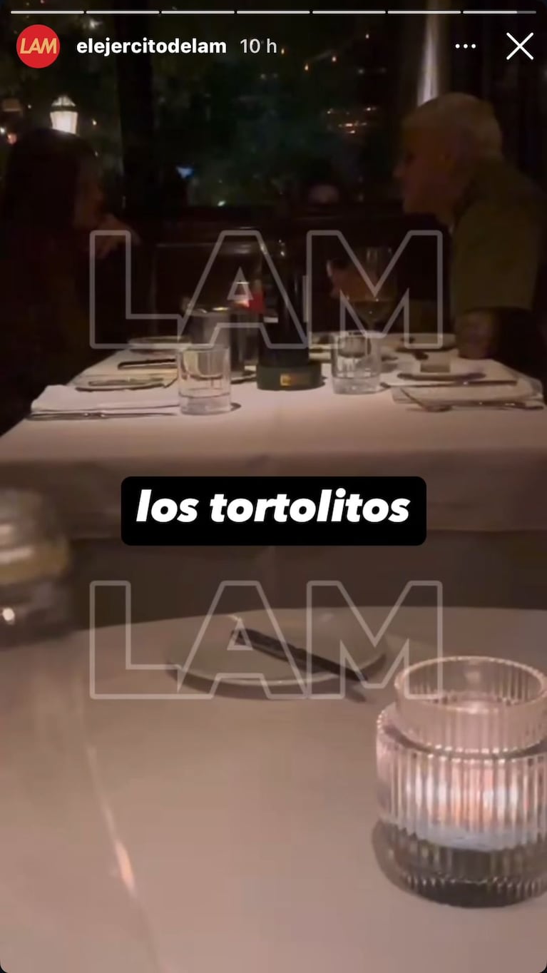 La China Suárez y Mauro Icardi en un restaurante de Buenos Aires (Foto: captura de Instagram de LAM).