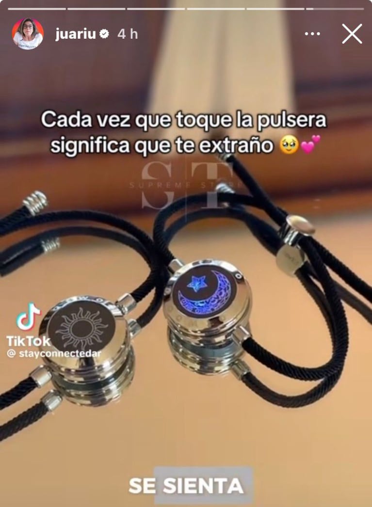 La China Suárez y Mauro Icardi tienen las pulseras de la distancia (Foto: captura de Instagram/@juariu).