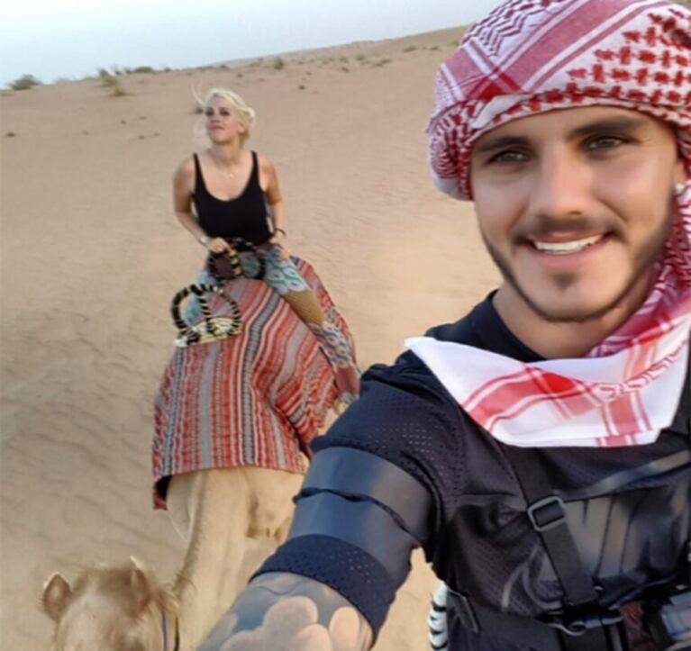 La cita romántica de Wanda Nara y Mauro Icardi en el desierto de Dubai